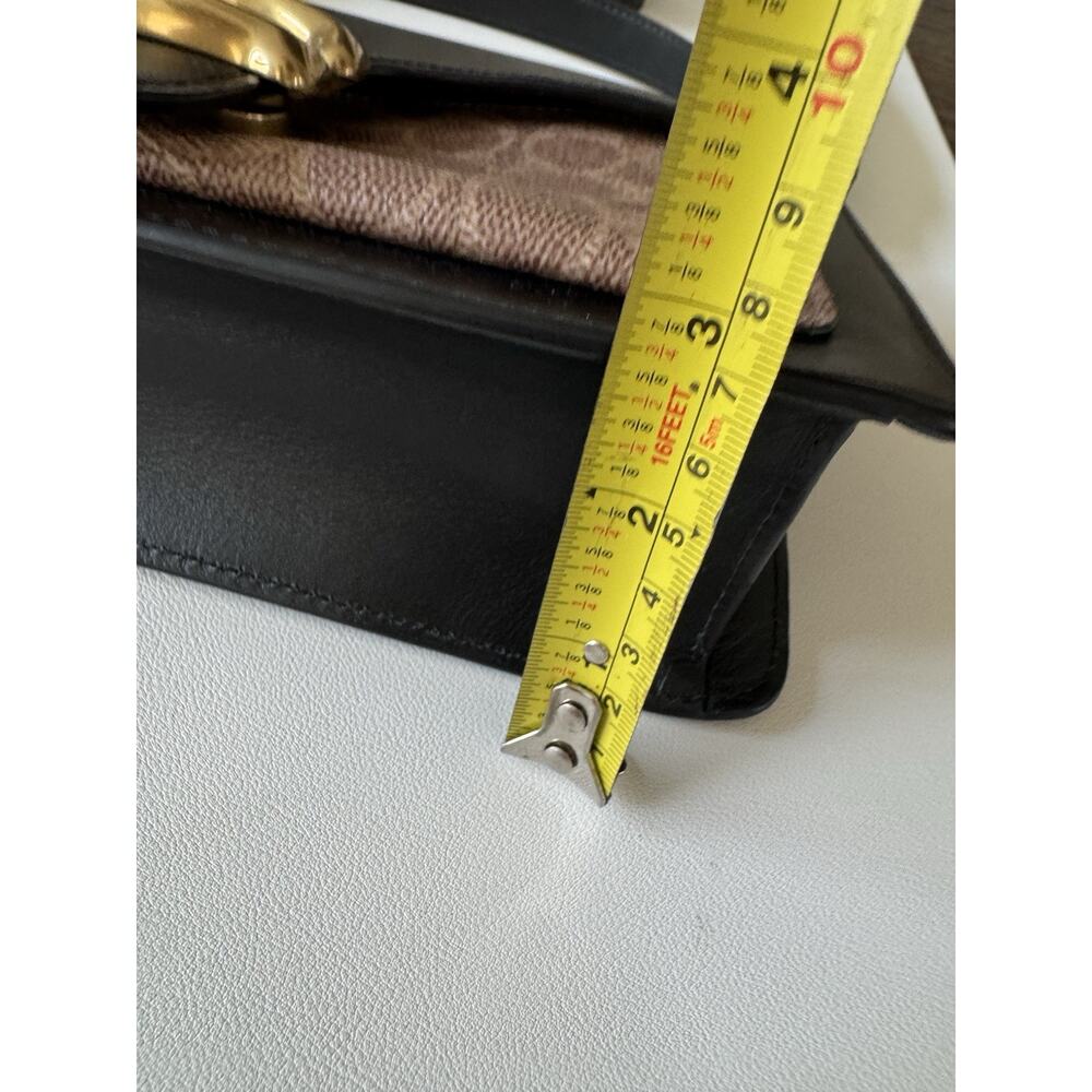Coach Tabby Shoulder Bag 26 91215 Signature Canvas Black Leather Brown Crossbody - Picture 12 of 16